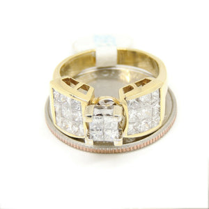 pre owned 1.75Ct Natural square Diamond 14k yellow Gold Engagement Ring Sz 7.75