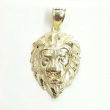 Load image into Gallery viewer, 10k yellow Gold lion head face leo zodiac Pendant charm fine gift jewelry 5.9g
