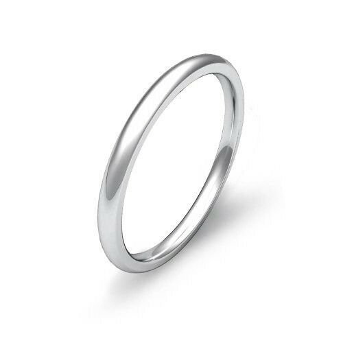 Mens Womens Solid 14K White Gold Plain Wedding Ring Band fine jewelry 2MM Size 7