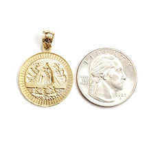 Load image into Gallery viewer, 10k yellow gold round virgin Caridad del Cobre pendant fine jewelry 0.86" 2.5g
