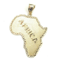 Load image into Gallery viewer, New 10k yellow gold Africa continent outline map pendant charm fine jewelry 11g
