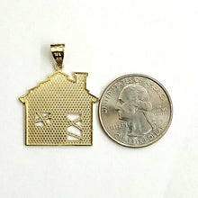 Load image into Gallery viewer, New 10k yellow gold trap house pendant charm diamond cut gift fine jewelry 2.8g
