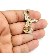 Load image into Gallery viewer, 14k Two tone gold saint Michael pendant charm fine religious gift jewelry 4.3g

