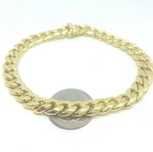 Load image into Gallery viewer, New 10K yellow gold 9mm hollow Cuban Miami bracelet Fine gift jewelry 9&quot; 20.9g
