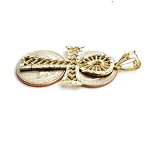 Load image into Gallery viewer, New 10k yellow gold Egyptian ankh cross pendant charm diamond cut religious 4.4g
