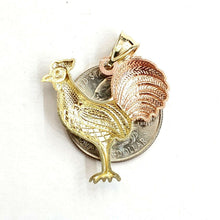 Load image into Gallery viewer, New 10k Gold rooster chicken bird Pendant charm gift fine jewelry 3.7g
