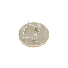Load image into Gallery viewer, New 14k white Gold 0.11Ct Round Diamond moon stud Earrings Push Back Fastening
