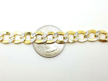 Load image into Gallery viewer, New 10K two-tone Gold 9.3mm hollow cuban Link Chain fine jewelry gift 26" 34.9g
