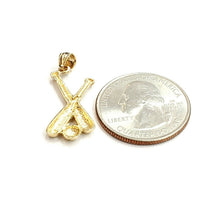 Load image into Gallery viewer, New 14k yellow Gold baseball bat Pendant charm sport game fine jewelry gift 1.7g
