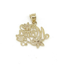 Load image into Gallery viewer, New 14k 2 color Gold mama madre mother flower Pendant charm fine women gift 1.8g
