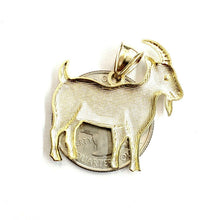 Load image into Gallery viewer, New 10k yellow Gold Goat Pendant charm diamond cut animal fine gift jewelry 2.7g
