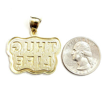 Load image into Gallery viewer, New 10k yellow Gold Thug Life word Pendant charm diamond cut fine jewelry 5.7g
