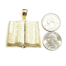 Load image into Gallery viewer, 10k yellow gold lord's prayer book our father bible verse pendant jewelry 13.5g
