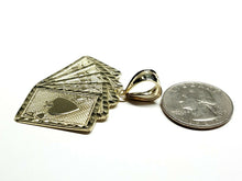 Load image into Gallery viewer, 10k yellow solid Gold playing card Pendant charm casino fine jewelry unisex 8.8g
