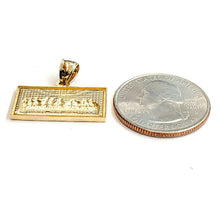 Load image into Gallery viewer, 14k two tone gold last supper pendant charm diamond cut fine gift jewelry 2.4g
