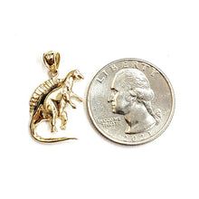 Load image into Gallery viewer, 14k yellow Gold Dinosaur Full body animal Jurassic Pendant charm jewelry 1.8g
