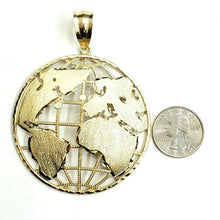 Load image into Gallery viewer, 10k yellow gold round globe planet earth world map pendant jewelry 2.56" 19.9g
