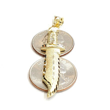 Load image into Gallery viewer, New 10k yellow Gold dagger knife Pendant charm fine gift jewelry for men 3.5g
