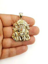 Load image into Gallery viewer, 10k yellow gold jesus face head pendant charm fine religious gift jewelry 8.2g
