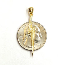Load image into Gallery viewer, New 14k yellow gold lightning bolt pendant charm gift fine jewelry 0.8g
