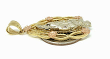 Load image into Gallery viewer, 14k 3 color gold virgin Mary Guadalupe pendant charm gift religious jewelry 7.1g
