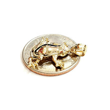Load image into Gallery viewer, New 14k yellow gold frog pendant charm shiny gift unisex fine jewelry 1.7g
