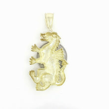 Load image into Gallery viewer, 10k yellow gold dragon full body pendant/charm gift fine jewelry for men 6.6g
