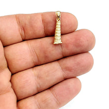 Load image into Gallery viewer, 14K Yellow Gold 3D Famous Leaning Tower of Pisa Charm Pendant Fine Jewelry 2.3g
