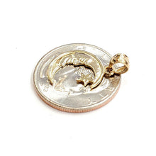 Load image into Gallery viewer, New 14k yellow gold moon and star pendant charm astronomy gift fine jewelry 1.1g
