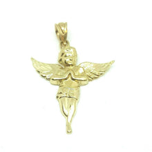 Load image into Gallery viewer, 14k yellow Gold full body angel Pendant charm wings gift fine jewelry 1.9g
