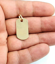Load image into Gallery viewer, New 10k yellow Gold solid dog tag name tag Pendant charm shiny fine jewelry 4.1g
