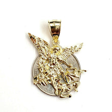 Load image into Gallery viewer, New 10k yellow gold saint Michael pendant charm fine religious gift jewelry 3.9g

