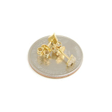 Load image into Gallery viewer, New 14k yellow Gold 0.10Ct Round Diamond heart stud Earrings Push Back Fastening
