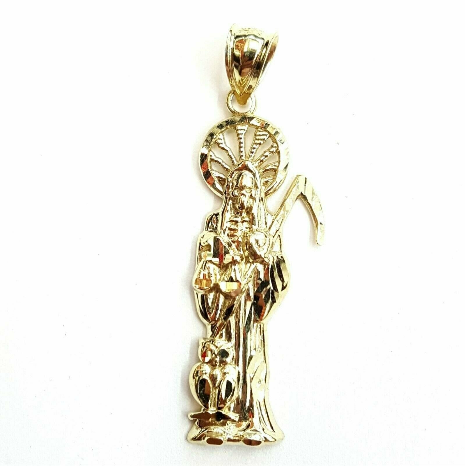 10k gold deals santa muerte pendant