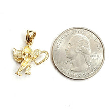 Load image into Gallery viewer, New 14k yellow Gold full body angel heart Pendant charm gift fine jewelry 1.8g

