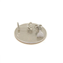 Load image into Gallery viewer, New 14k white Gold 0.10Ct Round Diamonds heart stud Earrings Push Back Fastening
