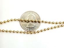 Load image into Gallery viewer, New 10K yellow gold 3mm ball bead chain polished Necklace fine jewelry 15.4g 24"
