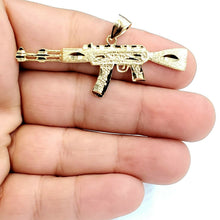 Load image into Gallery viewer, 14k yellow Gold AK-47 machine gun military rifle Pendant charm fine gift 10.3g
