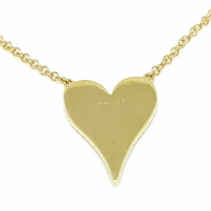 14k yellow Gold 0.21Ct Diamond heart necklace gift for her 18" adjustable chain