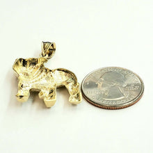 Load image into Gallery viewer, 10k yellow Gold bulldog full body Pendant charm diamond cut fine jewelry 3.6g
