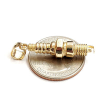 Load image into Gallery viewer, 14k yellow Gold 3D spark plug Pendant charm automobile engine fine jewelry 8.5g
