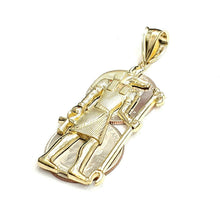 Load image into Gallery viewer, 10k yellow Gold Egypt jackal god Anubis holding Ankh Pendant fine jewelry 6.1g
