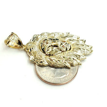 Load image into Gallery viewer, New 10k yellow solid Gold lion head face zodiac Pendant charm fine jewelry 5.9g
