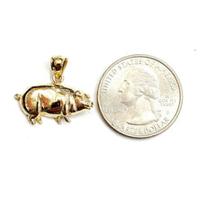 Load image into Gallery viewer, New 14k yellow Gold Pig full body animal Pendant charm fine jewelry 2.2g
