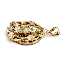 Load image into Gallery viewer, 14k 3 color gold virgin Mary Guadalupe pendant charm gift religious jewelry 4.4g
