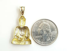 Load image into Gallery viewer, New 10k yellow gold buddha buda buddah pendant charm fine religious jewelry 3.1g
