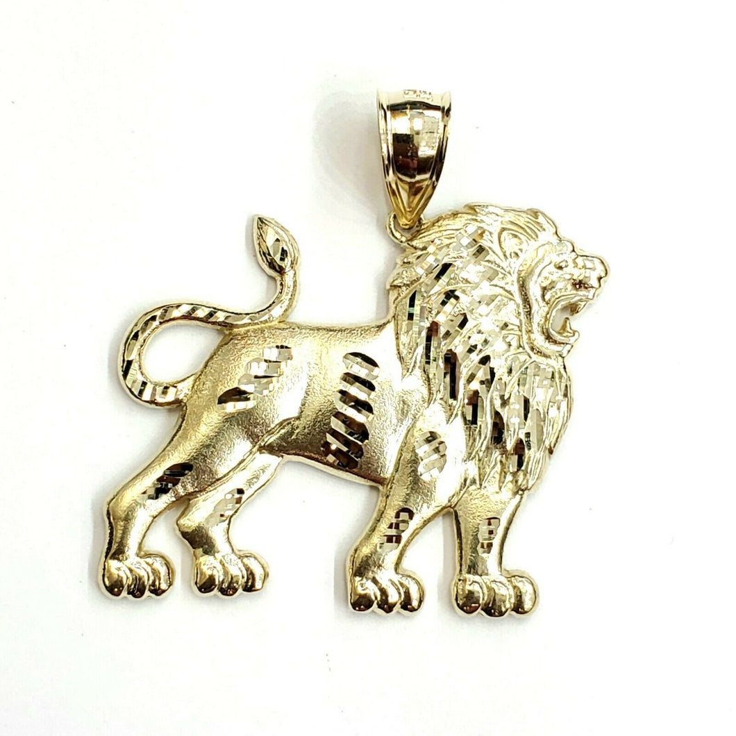 10k yellow solid Gold lion full body Pendant charm Leo zodiac fine jewelry 7.7g