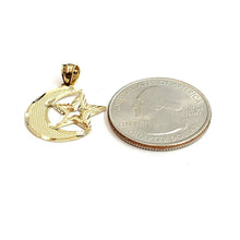 Load image into Gallery viewer, 10k yellow gold moon and star pendant charm diamond cut astronomy jewelry 0.9g
