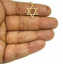 Load image into Gallery viewer, 14k yellow gold star of David Jewish Israel charm pendant religious jewelry 0.9g
