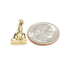 Load image into Gallery viewer, New 10k yellow gold tiny buddha Buda Buddah pendant fine religious jewelry 1.4g
